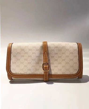 1980s GUCCI WHITE MONOGRAM VANITY WALLET HANDBAG - STYLE-CHNGR