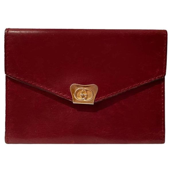 1980s Gucci Leather Burgundy Notepad with Pen Holder - STYLE-CHNGR