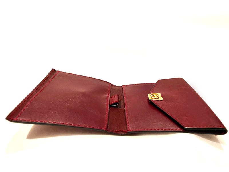 1980s Gucci Leather Burgundy Notepad with Pen Holder - STYLE-CHNGR