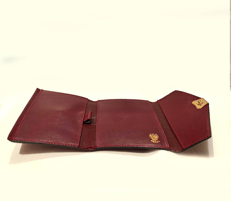 1980s Gucci Leather Burgundy Notepad with Pen Holder - STYLE-CHNGR