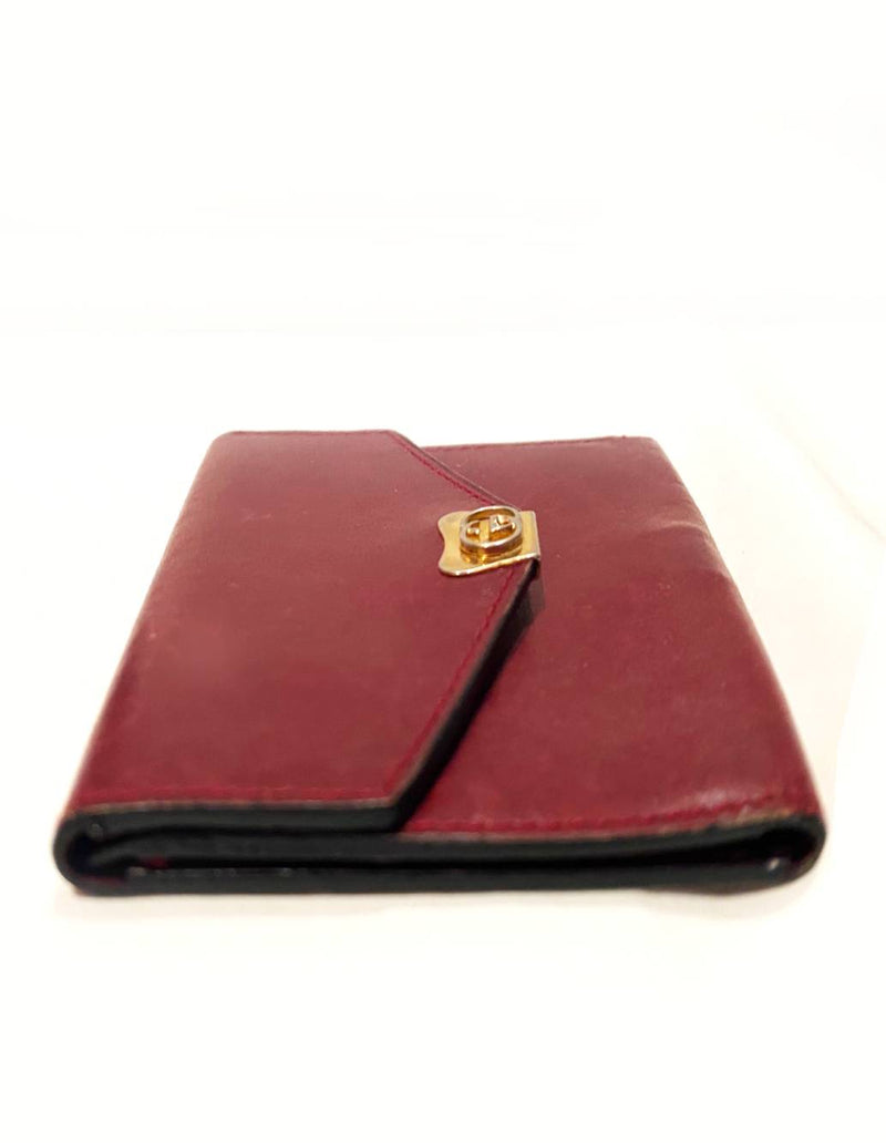 1980s Gucci Leather Burgundy Notepad with Pen Holder - STYLE-CHNGR