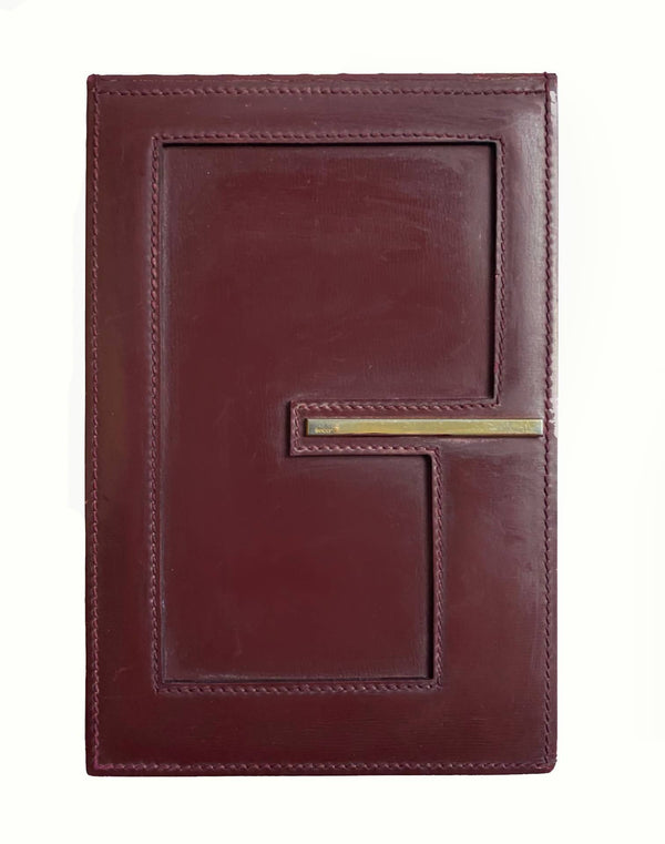 1980s Gucci Pad Notes Block in Burgundy leather - STYLE-CHNGR