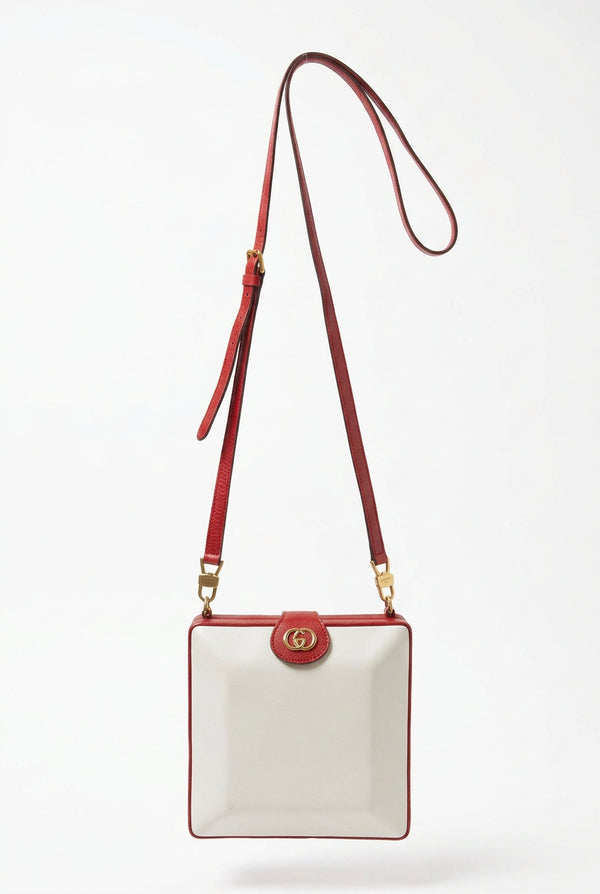 1980s Gucci Red Square Box Clutch Bag 