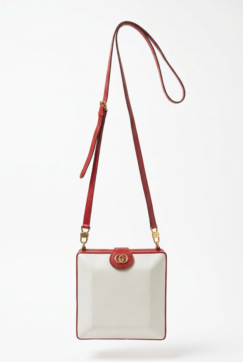 1980s Gucci Red Square Box Clutch Bag