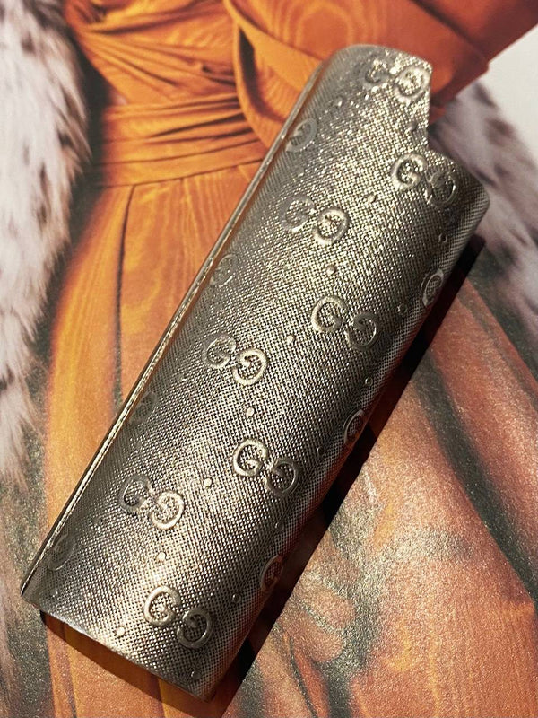 1980s Gucci Silver Plated GG Lighter Cover - STYLE-CHNGR