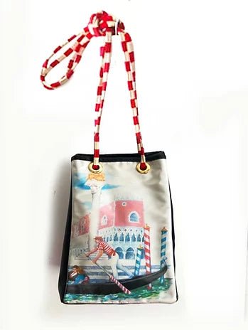 1980s MOSCHINO REDWALL NOVELTY ITALY GRAPHIC BAG - STYLE-CHNGR