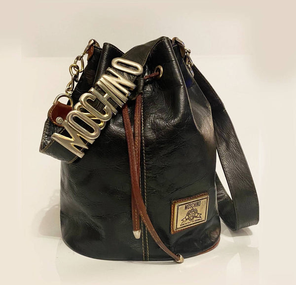 1980s Moschino by Redwall Lettering Bucket Bag - STYLE-CHNGR