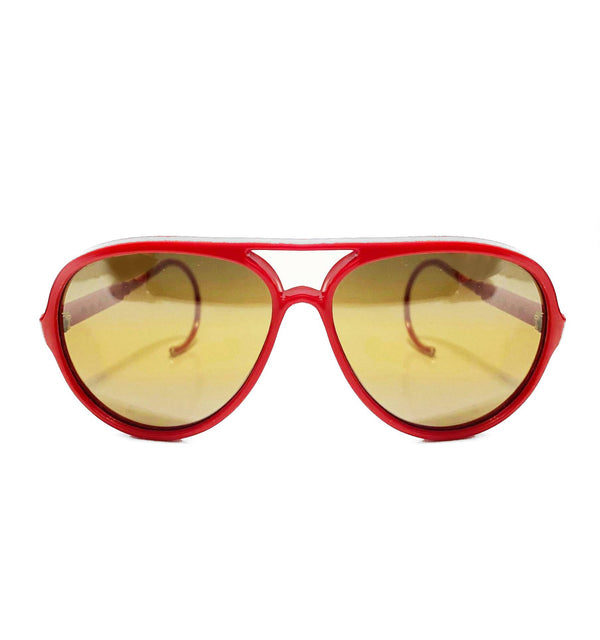1980s Rossignol Red Aviator Mirrored Ski Sunglasses - STYLE-CHNGR