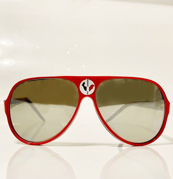 1980s Rossignol Solar Mirrored Blue Red White Sunglasses - STYLE-CHNGR