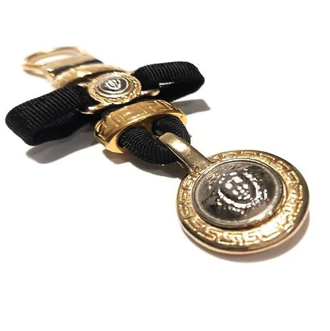 1990s GIANNI VERSACE MEDUSA MEDALLION KEY RING BAG CHARM - STYLE-CHNGR