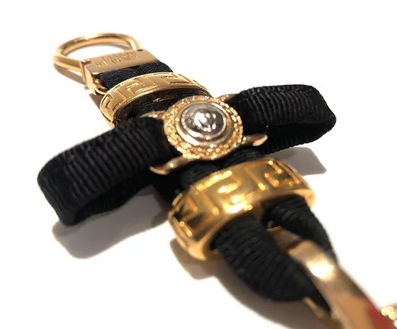 1990s GIANNI VERSACE MEDUSA MEDALLION KEY RING BAG CHARM - STYLE-CHNGR