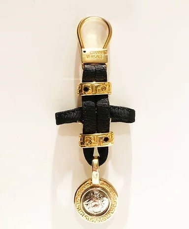 1990s GIANNI VERSACE MEDUSA MEDALLION KEY RING BAG CHARM - STYLE-CHNGR