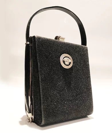 1990s GIANNI VERSACE Silver MEDUSA BOX SHOULDER Clutch BAG - STYLE-CHNGR