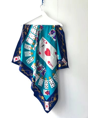 1990s MOSCHINO PLAYCARDS PRINT SCARF - STYLE-CHNGR