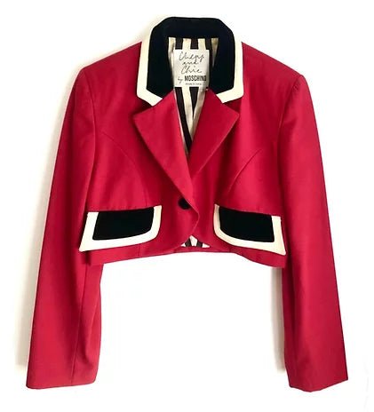 1990s MOSCHINO RED MILITARY BLAZER - STYLE-CHNGR