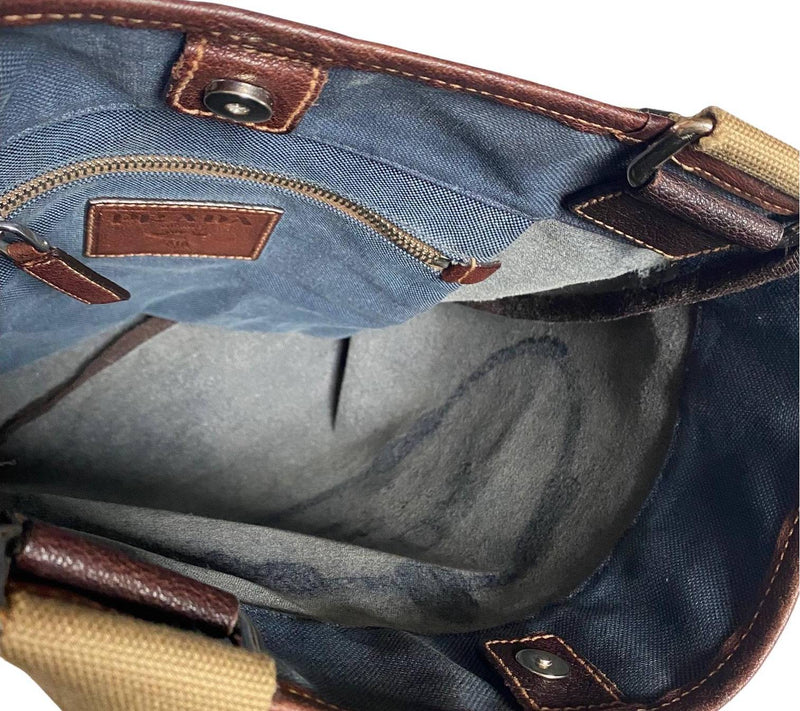 1990s Prada Denim Canvas Crossbody Messenger Logo Bag - STYLE-CHNGR