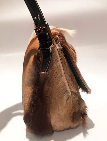 2000S Fendi Buffalo Fur Mama Baguette Shoulder Bag - STYLE-CHNGR