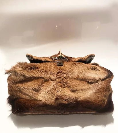2000S Fendi Buffalo Fur Mama Baguette Shoulder Bag - STYLE-CHNGR