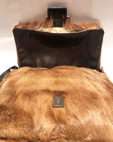 2000S Fendi Buffalo Fur Mama Baguette Shoulder Bag - STYLE-CHNGR