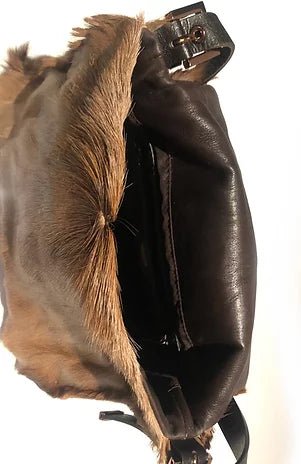 2000S Fendi Buffalo Fur Mama Baguette Shoulder Bag - STYLE-CHNGR