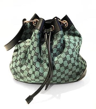 2000S Gucci Green Monogram Bucket Bag - STYLE-CHNGR