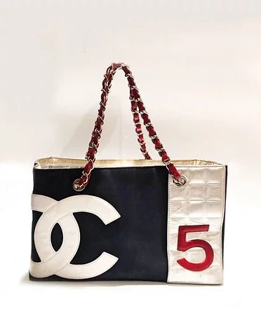 2000s CHANEL Chanel No 5 Chain Tote Chain Bag - STYLE-CHNGR