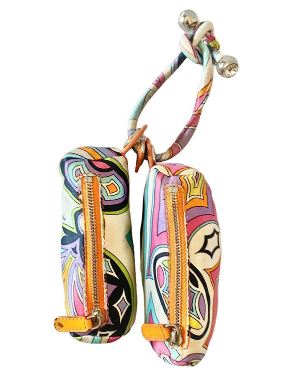 2000s Emilio Pucci Double Pouch Wristlet Handbag - STYLE-CHNGR