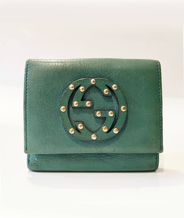 2000s Gucci Blondie Green Leather Wallet - STYLE-CHNGR