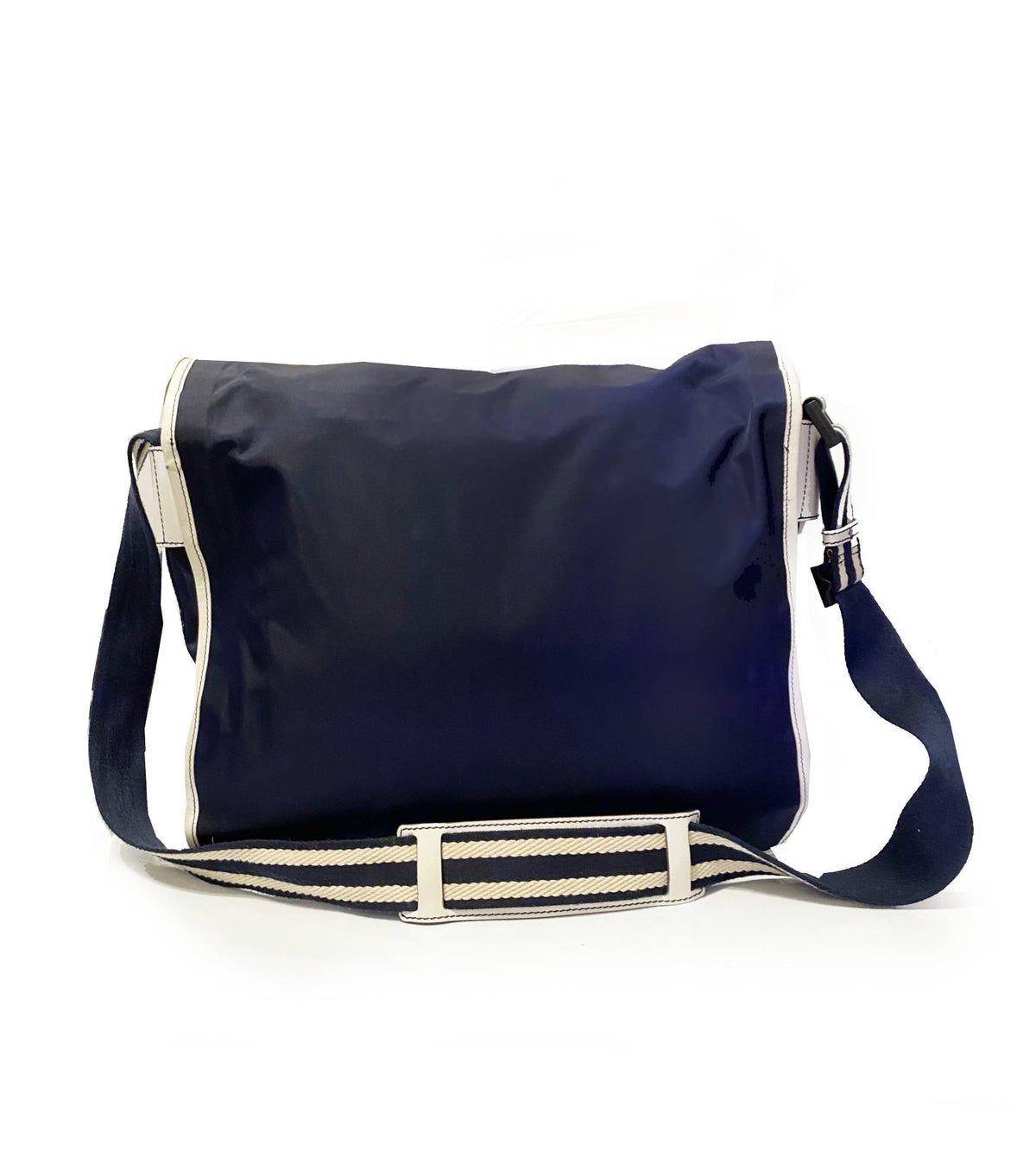 2000s Gucci Navy Canvas Crossbody messenger travel bag - STYLE-CHNGR