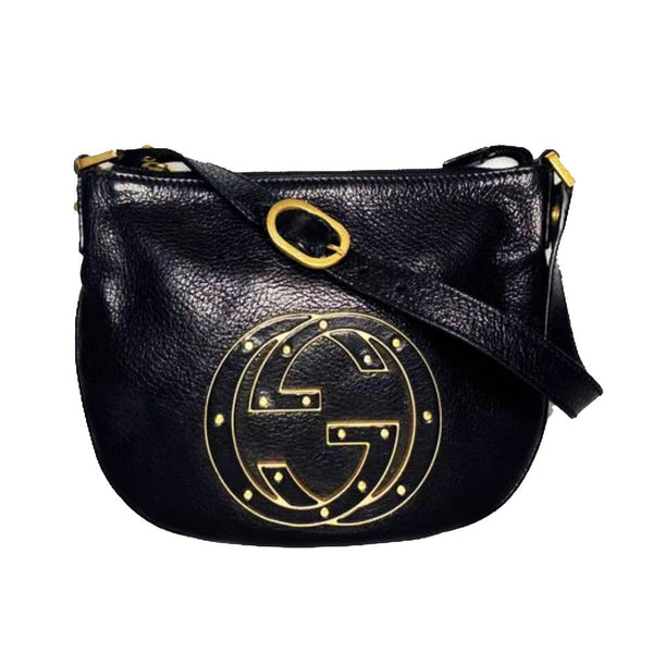 2000s Gucci Small Blondie Studded Logo Hobo Bag - STYLE-CHNGR