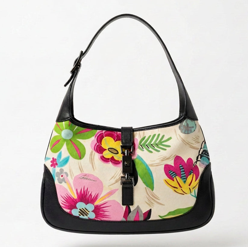 2000s limited edition Gucci Flora canvas Jackie O bag