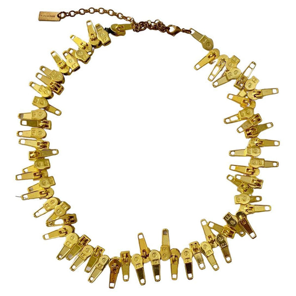 2000s Marc Jacobs Gold Zippers Necklace - STYLE-CHNGR
