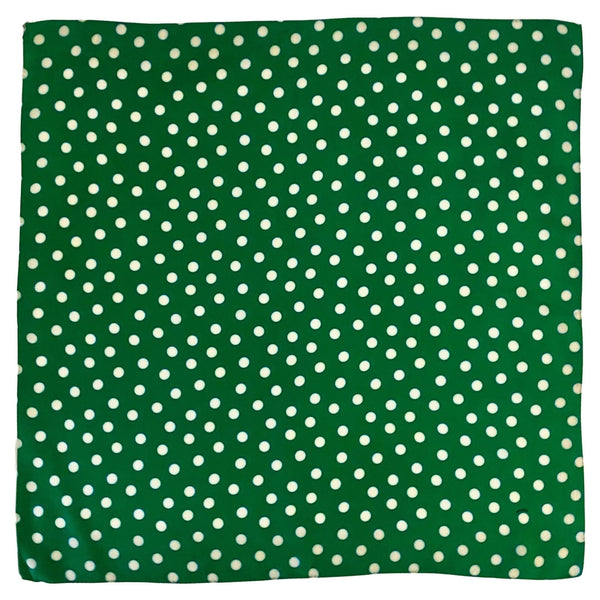 2000s miu miu Polka Dot Silk Green Scarf with hand rolled edges - STYLE-CHNGR
