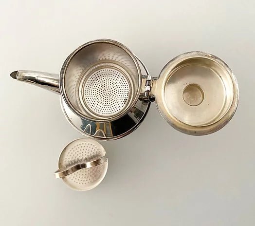 CHRISTIAN DIOR MID-CENTURY SILVER PLATED COFFEE POT - STYLE-CHNGR
