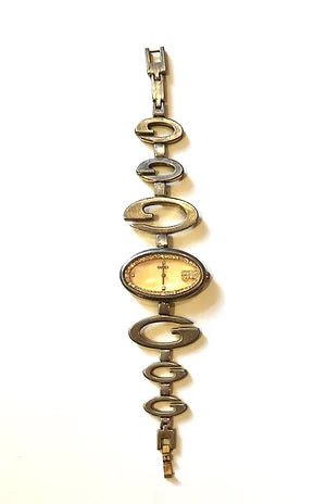 GUCCI GOLD TONE CRYSTAL BRASS WATCH - STYLE-CHNGR
