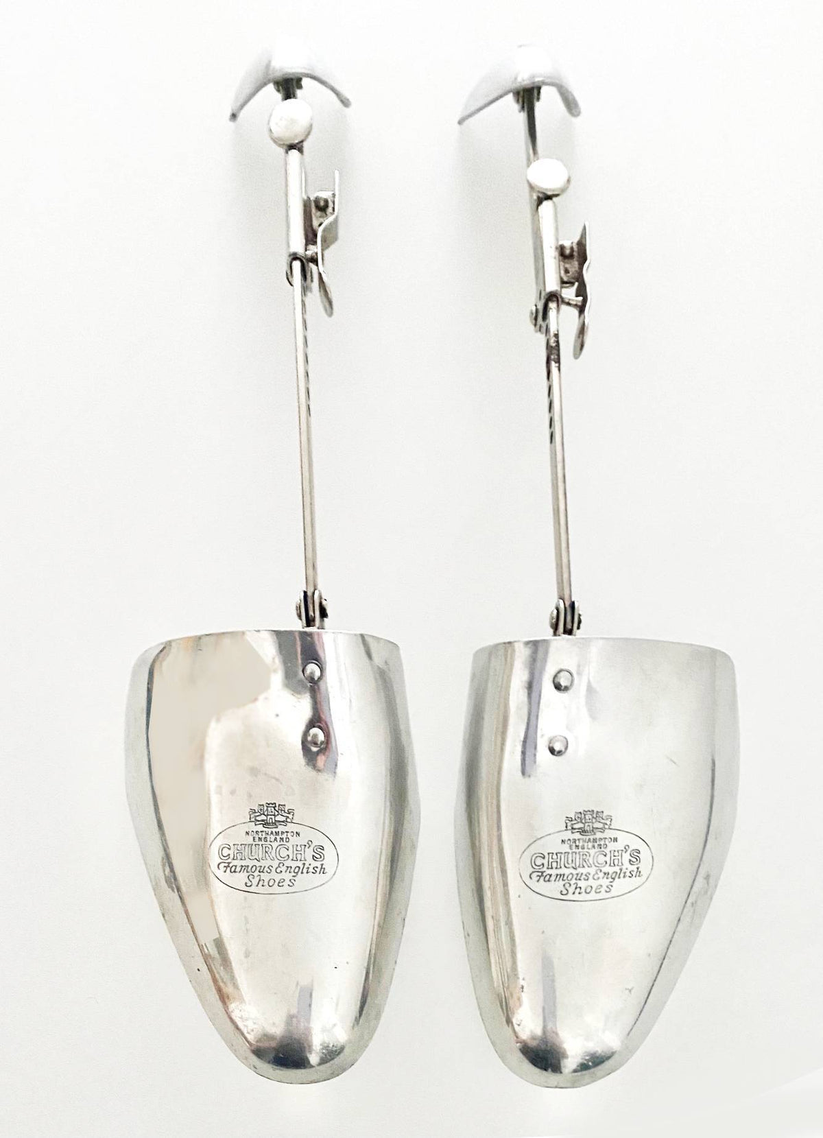 Mid-Century Church's Silver Tone Shoe Tree Steel Stretchers - STYLE-CHNGR
