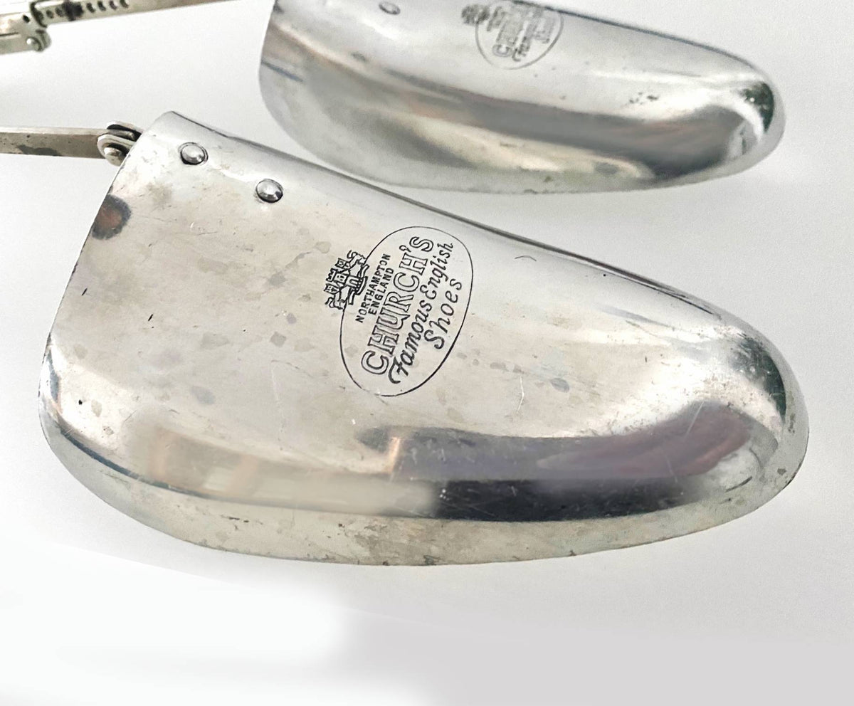 Mid-Century Church's Silver Tone Shoe Tree Steel Stretchers - STYLE-CHNGR